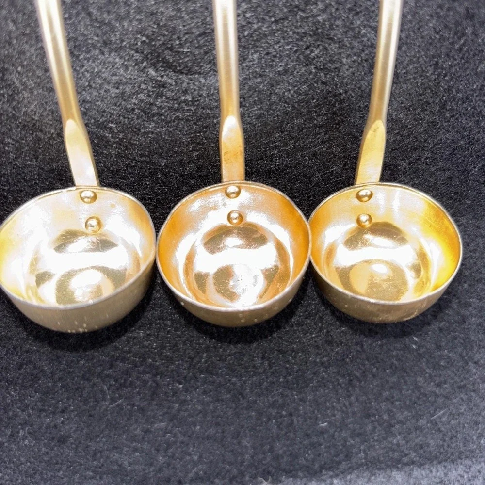 Vintage Chadwick Miller Co. Mini Gold Tone Aluminum Ladles Made In Japan‎ 6pc